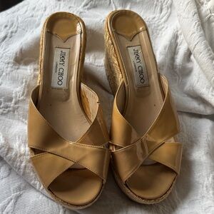 Jimmy Choo Beige Espadrille Wedges